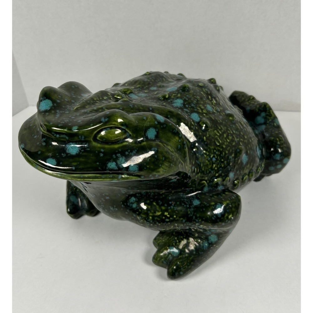 VTG Arnels Ceramic Spotted Frog/Toad Garden Statue Lawn Decor Large 13.5" Long